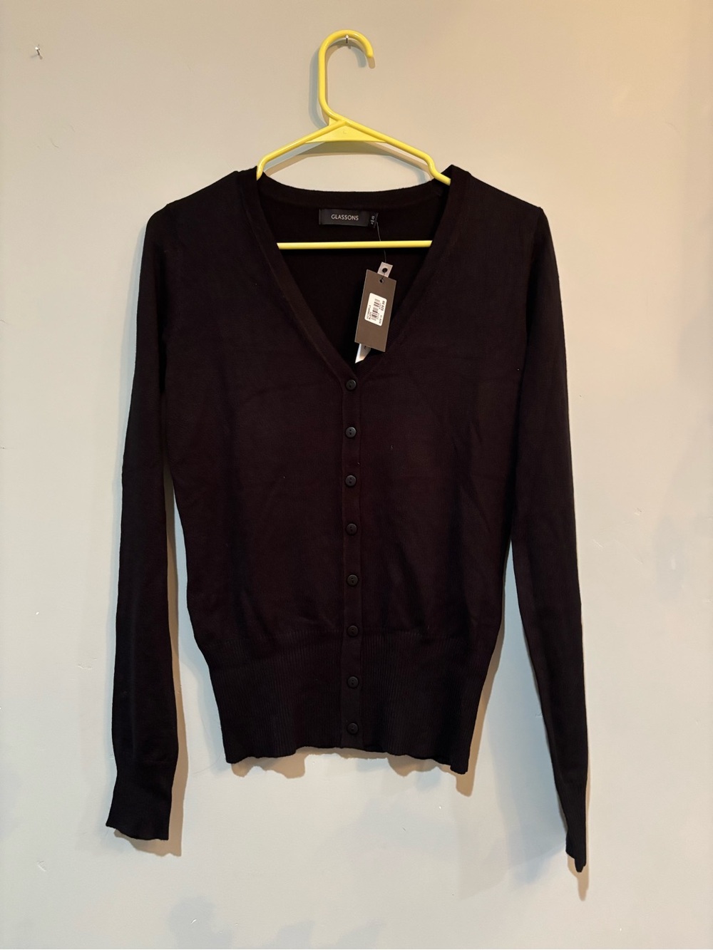 Glassons Black V-Neck Button-Up Cardigan